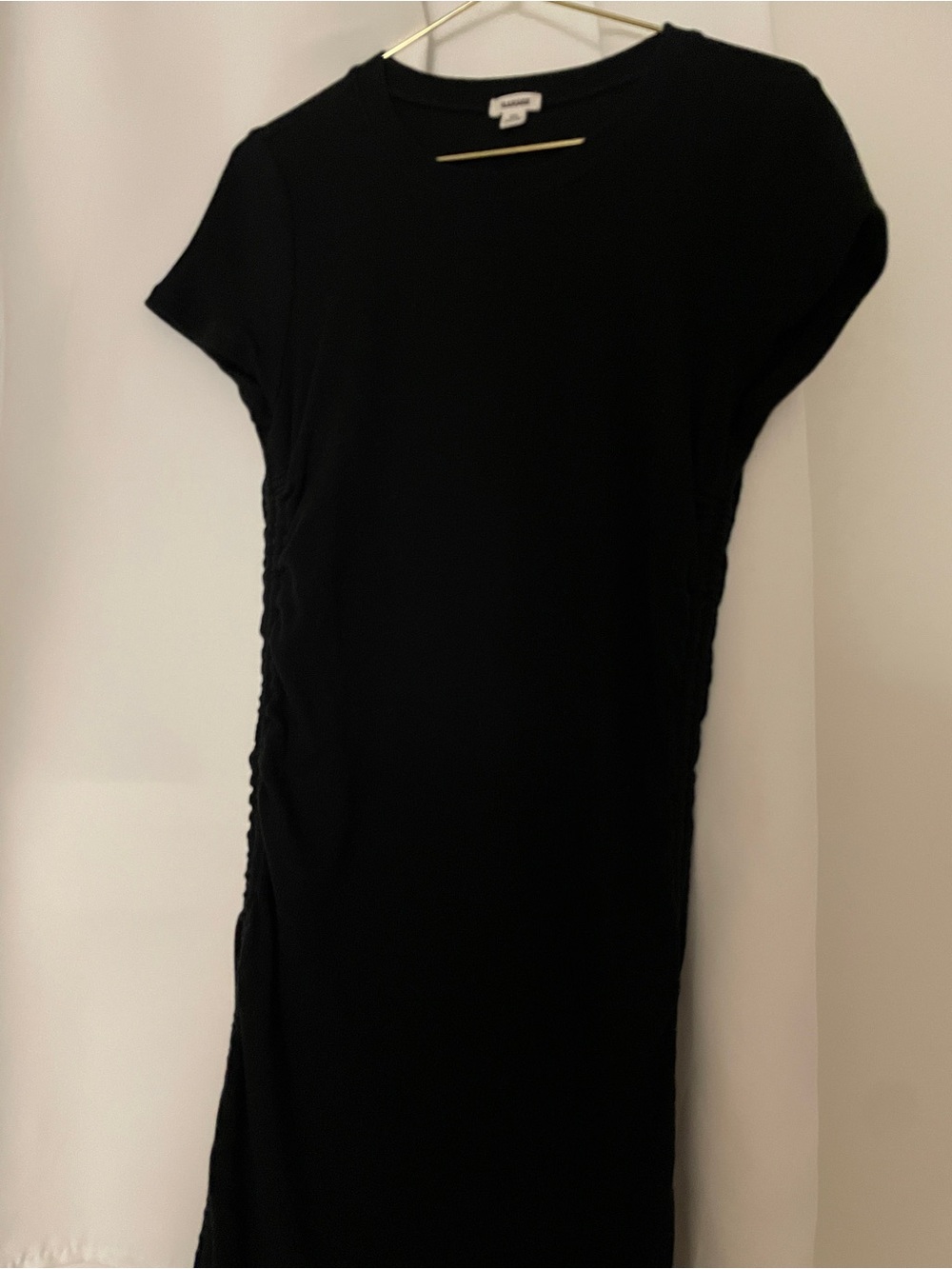 Garage Black Short Sleeve adjustable Midi Dress